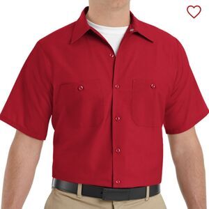 Red Kap Red Short Sleeve Industrial Solid Work Shirt Size XXL NWOT